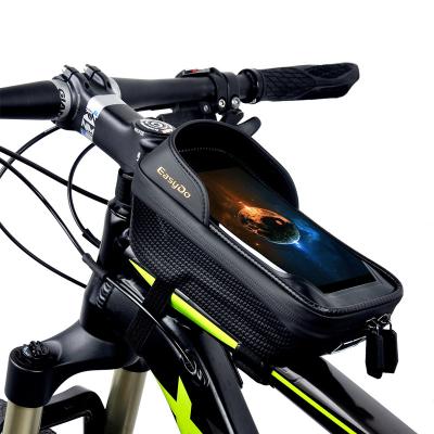 China Sensitive Touch Screen 7.0 Inch Touch Screen Bicycle Front Top Tube Bag MTB Bike Phone Bag Waterproof for sale