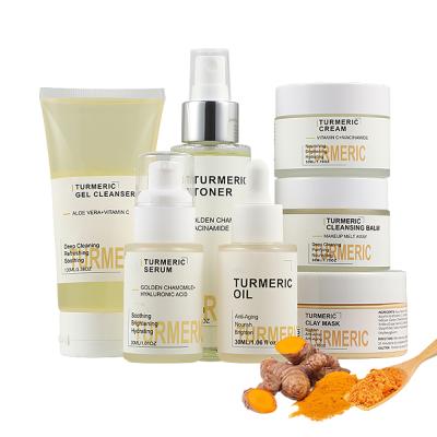 China Skin Care Whitening Best Private Label Acne Skin Care Set Face Wash Turmeric Facial Skin Care Set for sale