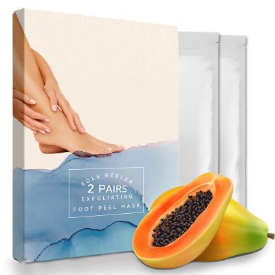 China Remove Thick Skin Care Private Label Natural Organic Footmask Sock Pedicure Exfoliating Foot Mask for sale