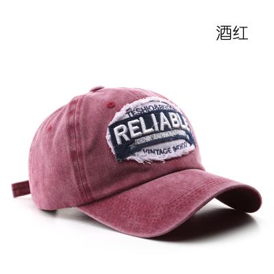 China People men's personality washed letters baseball cap outdoor women's sun protection sun hat for sale