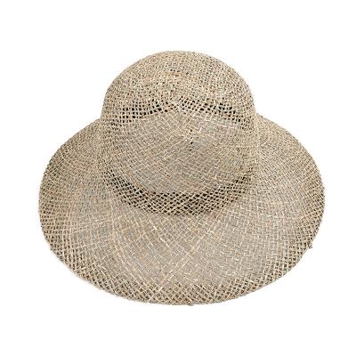 China The image high quality plant plankton Straw Spring and new summer salt grass green straw hat for sale