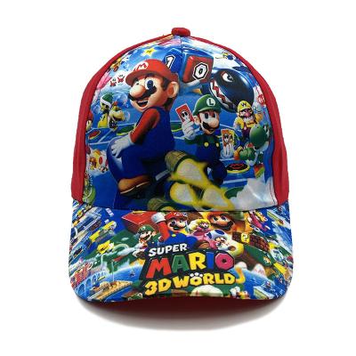 China Fashion Super Mario Printed Kids Sunscreen Visor Hat Baseball Cap for sale