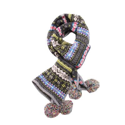 China Daily Manufacturers Store Fashion Jacquard Scarf Christmas Style Warm Ethnic Jacquard Knitted Scarf for sale