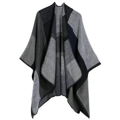 China Nordic Style Daily Cashmere Tie Dye Black And White Double Sided Decorative Shawl Scarf for sale