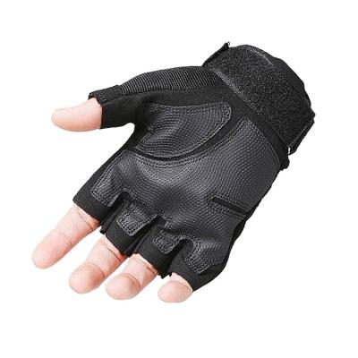 China Black Outdoor Anti-slip Soft Shell Protective Sports Half Finger Riding Hard Shell Gloves Unisex Special Training for sale