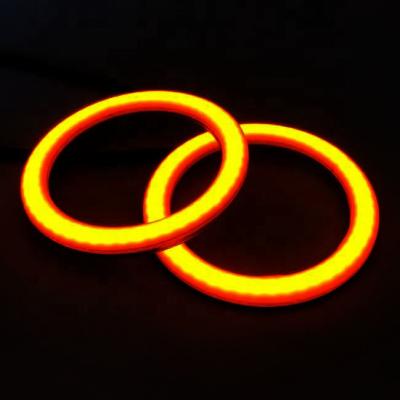 China Universal Roller Coaster Led Car Headlight Halo Kit 70mm 80mm DRL Angel Eyes Halo Rings for sale