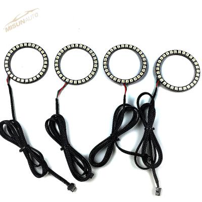 China Crystal Switchback Turning Signal Style led Angel Eyes White Yellow Color 117mm+134mm for sale