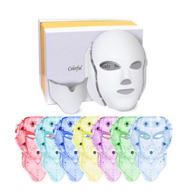 China Skin Rejuvenation 7 Colors Beauty Therapy LED Light Protective Mask Programmable Led Face Shield 20*23*1.5cm for sale