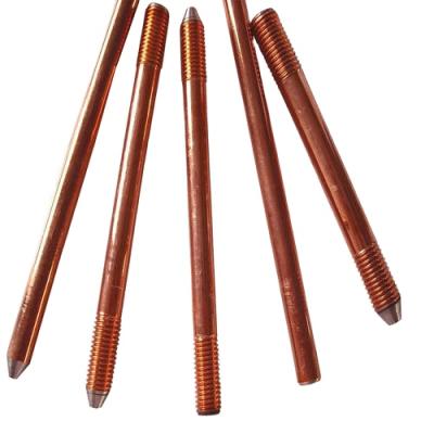 China Lighting protection 99.99% pure copper ground rod for electrical ground system copper earth rod price for sale