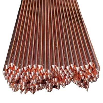 China Lighting Protection 99.9% Pure Earth Copper Rod For Clamping Grounding Rod Copper Copper Clad Steel Bars for sale