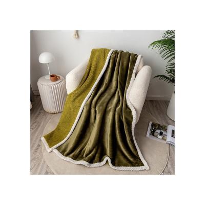 China Fabric Printing Beds Sofa Composite Process Wool Queen Size Anti-static Foldable Blanket Blanket Adult for sale