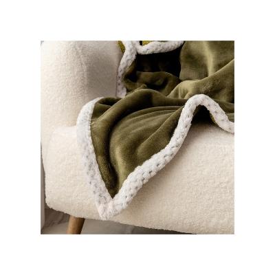 China Luxury Sofa Composite Process Wool Queen Size Beds Winter Beds Faux Fur Throw Anti-Static Comforter Blanket for sale