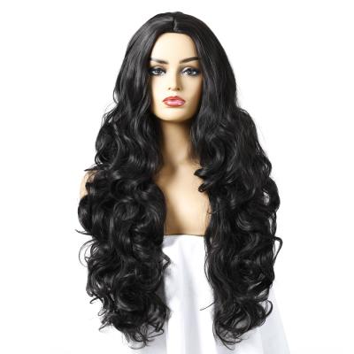 China Fashion Wholesale Fashion Multiple Use Long Black Curly Wig Natural Hair Wigs for sale