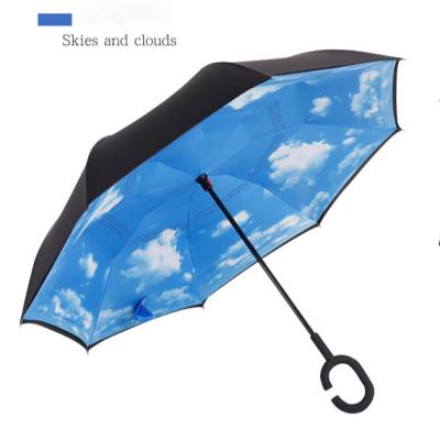 China New Arrivals Large C-shaped Stand Umbrella Long Handle Free Inverted Umbrella for sale