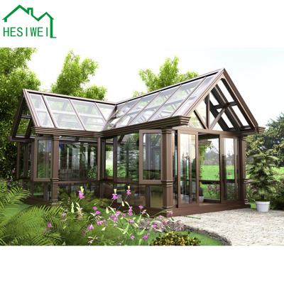 China Anti-Hurricane Waterproof Aluminum Glass House Glass Polycarbonate Extension Sunroom for sale