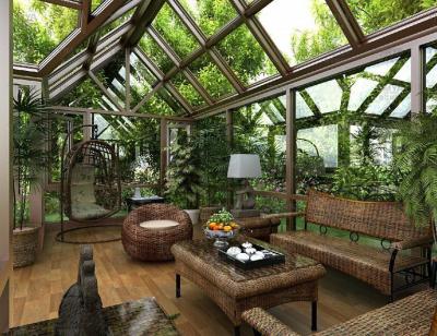 China Anti-hurricane full glass house sunroom for garden factory direct sale aluminum garden house for sale