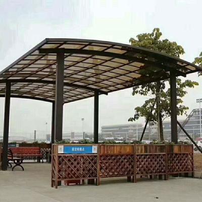 China Factory Outdoor Modular Aluminum Polycarbonate Canopy Double Bus Parking 6x3m Commercial Light Weight for sale