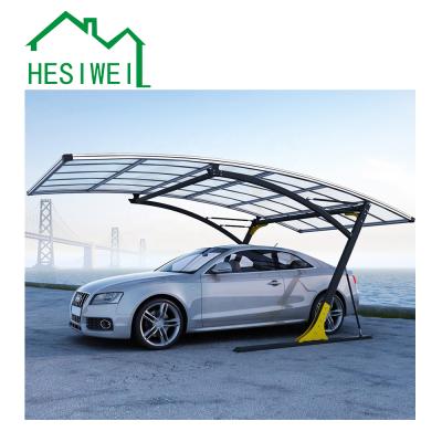 China HESIWEI Wind and Rain Resistant Garden Shed Polycarbonate Roofing Sheet Parking Shed Retractable Awning for sale