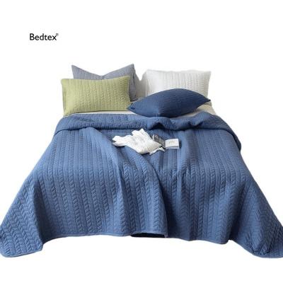 China Korea 3pcs Solid Color Nondisposable Bedspread Set King Size Designers Quilt Cotton Bedspread for sale