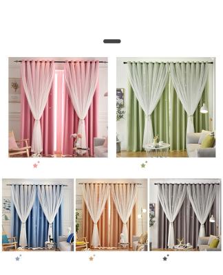 China New hollow star-classic/postmodern shading modern simple double curtain fabric high precision bedroom living room curtain products for sale