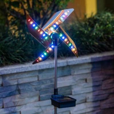 China Waterproof Outdoor Solar Windmill Sunlight Holiday RGB LED Garden Path Garden Path Windmill Multicolor Solar Backyard Decor for sale