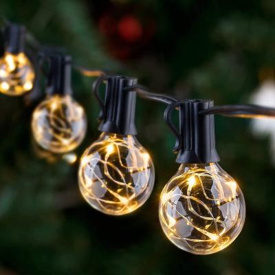 China Waterproof Theme Park Copper Wiring String Lights for Patio Event Party Wedding Lawn Garden Light Festoon Solar Lighting for sale