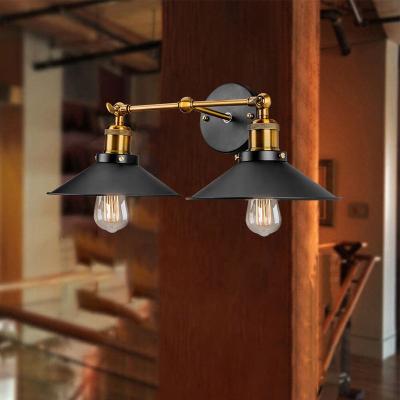 China Industrial Creative Modern Loft Metal Double Heads Sconce Wall Light Rustic Wall Lamp for sale