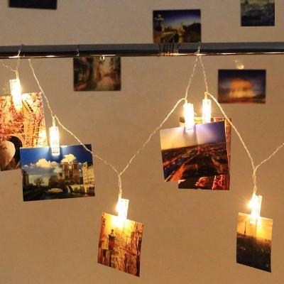 China Outdoor Led Photo Clips Shape PVC String Lights DIY Photo Clip Fairy Lights in Birthday Party Cafe Running Waterproof Wedding Indoor Decoration for sale