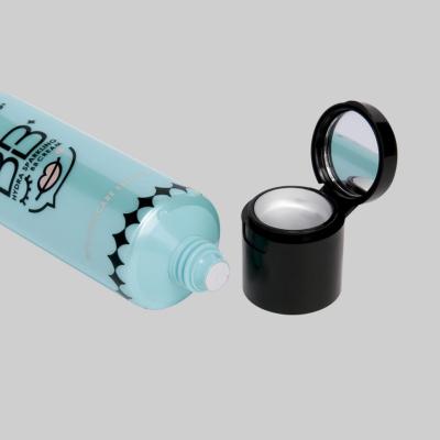 China Custom Cosmetic Plastic Tube 30-80ml Empty Cream Blush Lip Balm Plastic Make Up Combination Tube With Mirror for sale