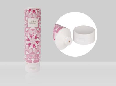 Cina PCR PE Custom Cosmetic Tubes D55mm 150-400ml Empty Cosmetic Squeeze Plastic Body Lotion Tube With Flip Top in vendita