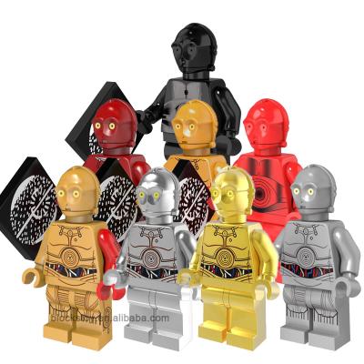 China DIY TOY PG8023 Star Vader C-3PO R2-D2 Yoda Mandalorian Trooper Fight Mini Action Figure Collectible Educational Toy Building Block Bricks for sale