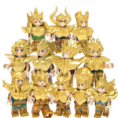 China Figure Toys Twelve Constellation Building Blocks Model Saint Seiya Bricks Arrudiba Desmusk Action For Kids Gift Toys for sale