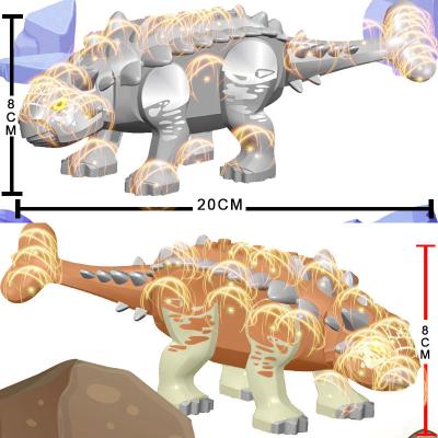 China Building Block Toy 20CM Dinosaur Assembled Figure Toy Silver Ankylosaurus Brown Ankylosaurus KF836 KF837 for sale