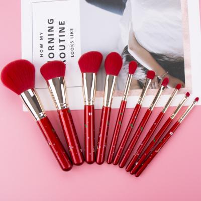 China Angular Blush Brochash Professional Healthy Private Label Vegan Christmases Luxury Makeup Set Brush 7pcs For Christmas Gift for sale