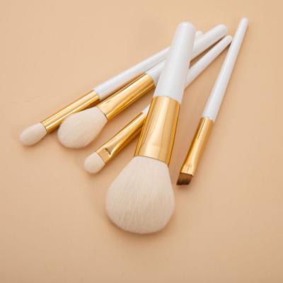 China Angular Blush Best Selling Professional 5 Pcs PP Warm Face Set To Make Up Brush White Makeup Brush Set for sale