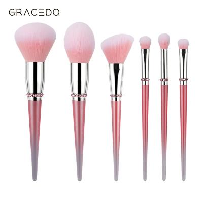 China Angular Blush Manufacturers OEM 6 Pcs Set Auger Private Label Vegan Makeup Brush Set for sale