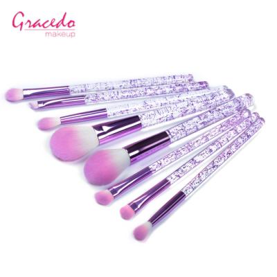 China Angular Blush Gracedo Best Selling 9 Pcs Makeup Brush Private Label Vegan Crystal Makeup Brushes for sale