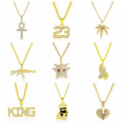 China Hiphop punk border fashion from Hiphop Amazon letters Diamond Pendant Punk Men Necklace for sale