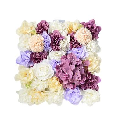 China Wholesale White Pink Wedding Party Supplies Rose Backdrop Silk Artificial Flower Wall Panel Decorative for sale