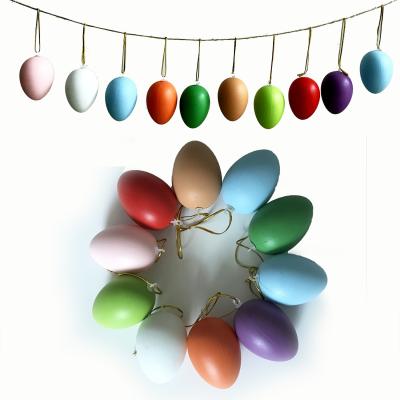 China Durable Simulation Colored Egg Children's Toys Kindergarten Creative DIY Decorative Ornaments With Lanyard Easter Eggs for sale