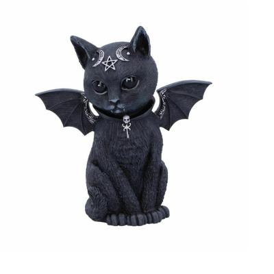 China Horror Newcomer Desk Decoration Animal Sculpture Resin Crafts Magical Cat Halloween Ornaments for sale