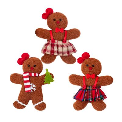 China Chirstmas Decor New Product Set of 3 Pieces Christmas Gingerbread Man Christmas Decoration Dangle Accessories for sale