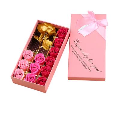 China Creative Gold Foil Rose Soap Flower Natural Business Gifts Christmas Contact Activity Point Redemption Welfare 24K Gifts for sale