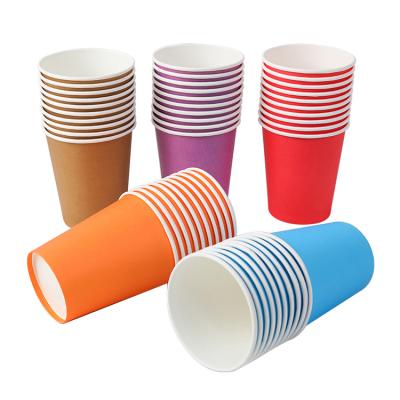 China Wholesale Disposable Kids DIY 250ml 9 Ounces Kindergarten Solid Color Liner Paint Paper Cups Disposable Factory for sale