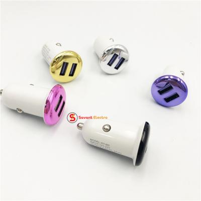 China Mobile Phone/Mushroom Ipad/Camera/PDA/MP3 USB Car Charger With 2 USB Port For Phone Customizable Logo for sale