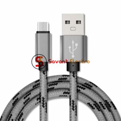 China Mobile Phone Types High Speed ​​Data Nylon Braided Aluminum Fill Cable 1M Portable USB Cables For Android Mobile Phone / Apple Phone for sale