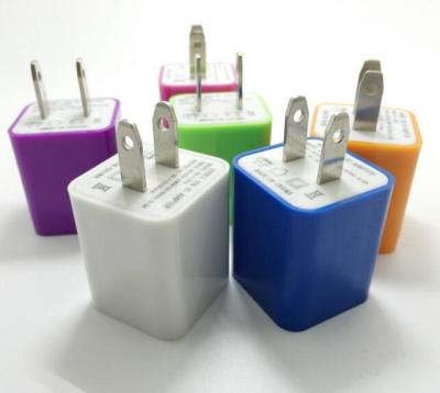 China Wholesale Convenient Wall Mini Single Left Charger Portable Colorful Travel 1.1AMP Mobile Phone Charger For Promotion Gift for sale