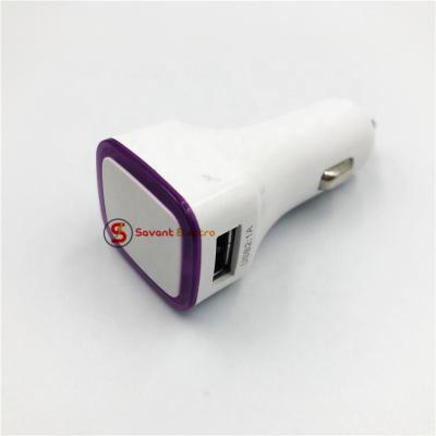 China Mobile Phone/Best Ipad/Camera/PDA/MP3 Selling 2 Port Car Charger With LED Light Custom Logo To Accept Portable 2.1AMP Multicolor Option For Smart Phone Accessories for sale