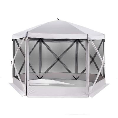 China Portable Diamond Ground Nail 6 Hex Side Anti Mosquito Travel Screen Shelter Pop Up Gazebo Tent Easy Set Up In 60 Seconds for sale