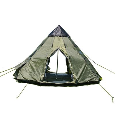 China Indian Steel Taffeta Outdoor Single Layer UV Protection Polyester Tent 4 Person Teepee Peak Strength Style Waterproof Camping Tent for sale